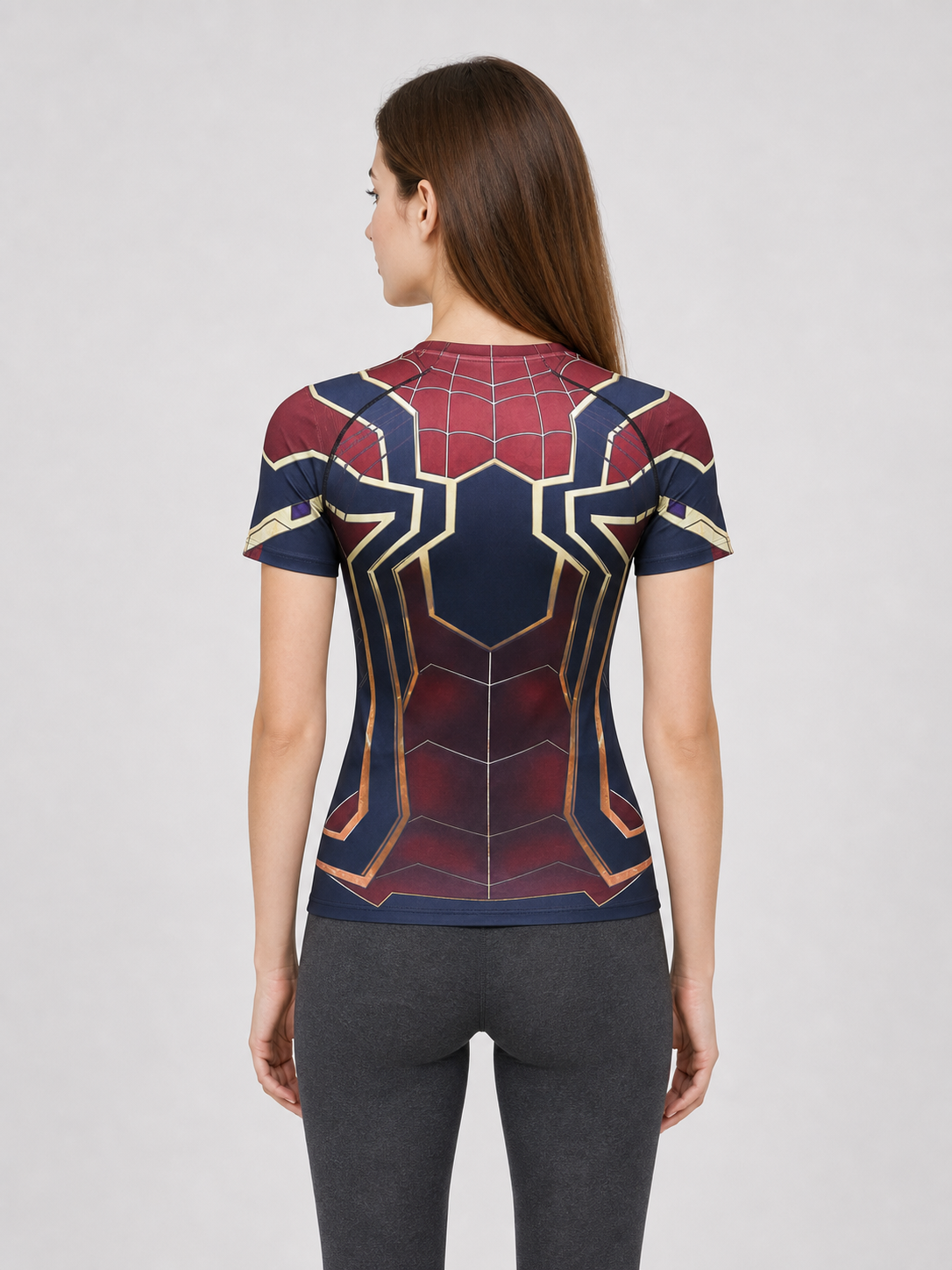 Short-sleeve superhero print cosplay T-shirt