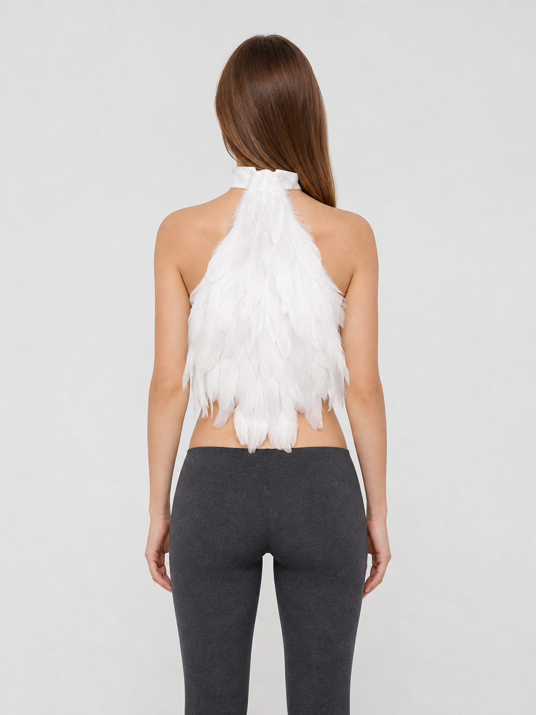 White Feather Dickey for Costumes and Performances back view 2