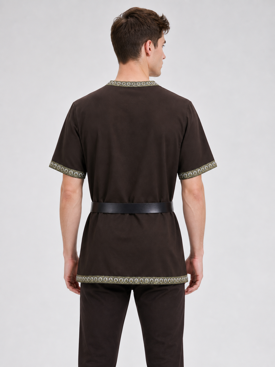 Medieval Tunic with V-Neck and Belt