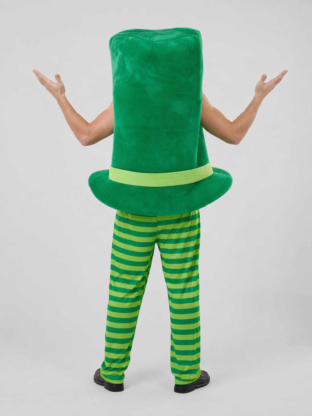 Green Leprechaun Costume with Hat and Pants back view 2