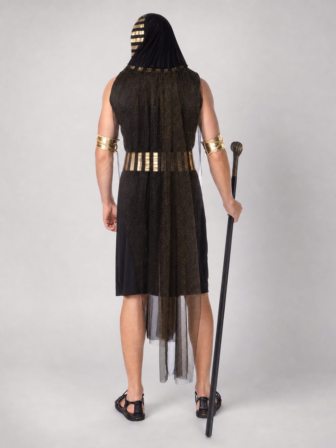 Egyptian Pharaoh Costume with Staff for Cosplay