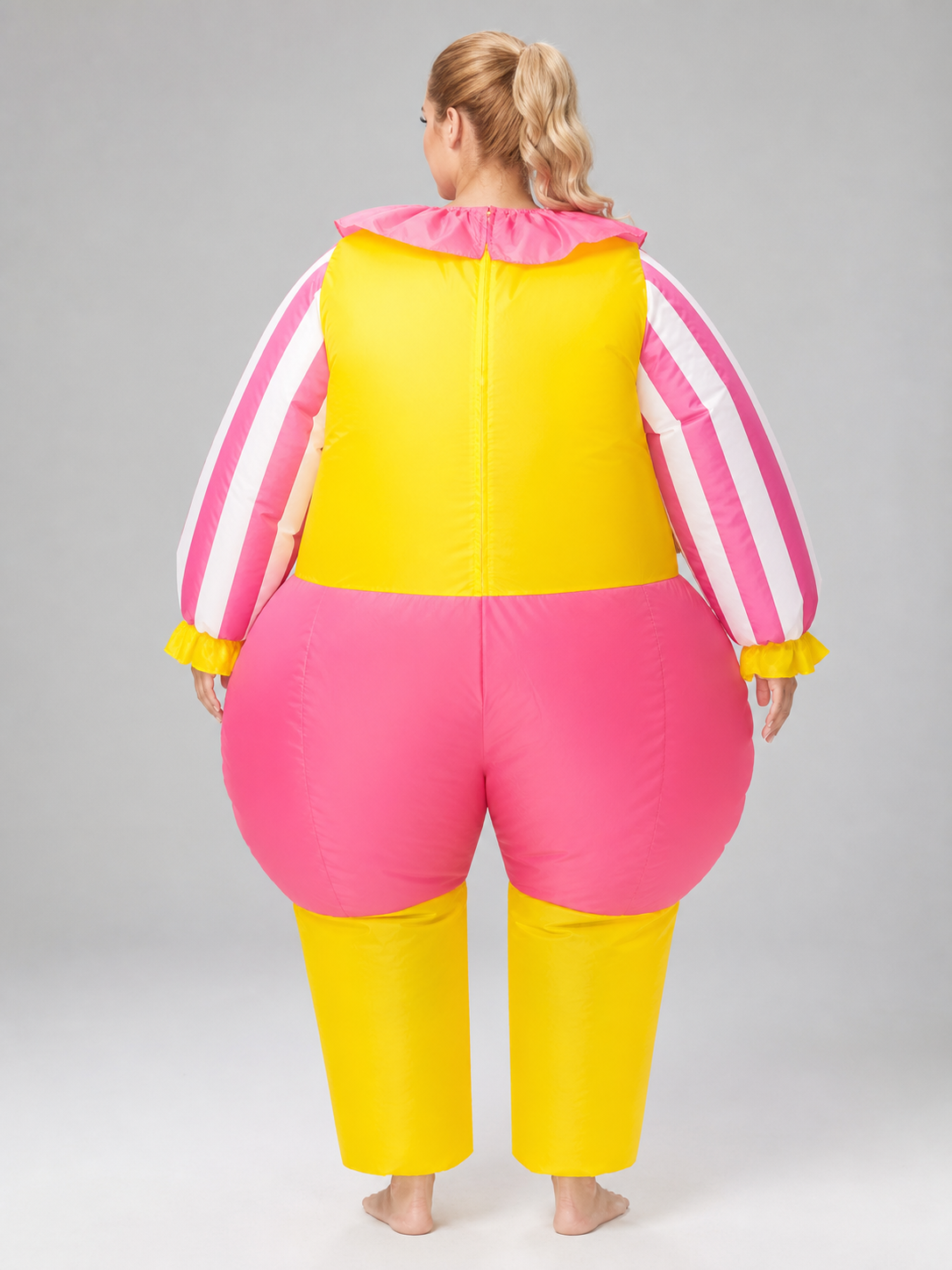 Inflatable clown costume for parties and carnivals back view
