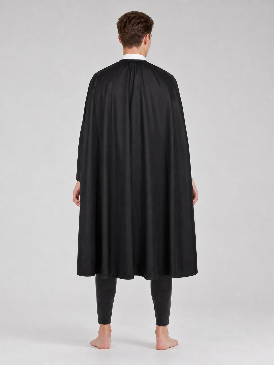 Black Long Cape for Halloween and the Stage back view