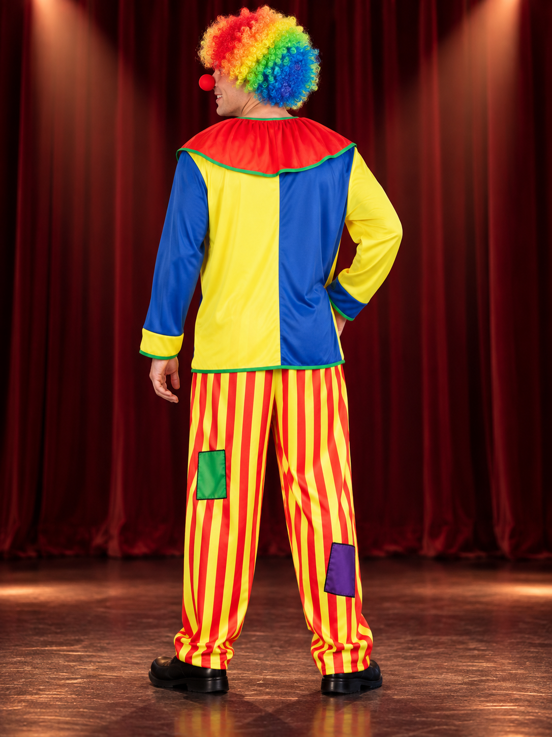 Carnival Clown Costume: Top with Puffy Collar and Pants
