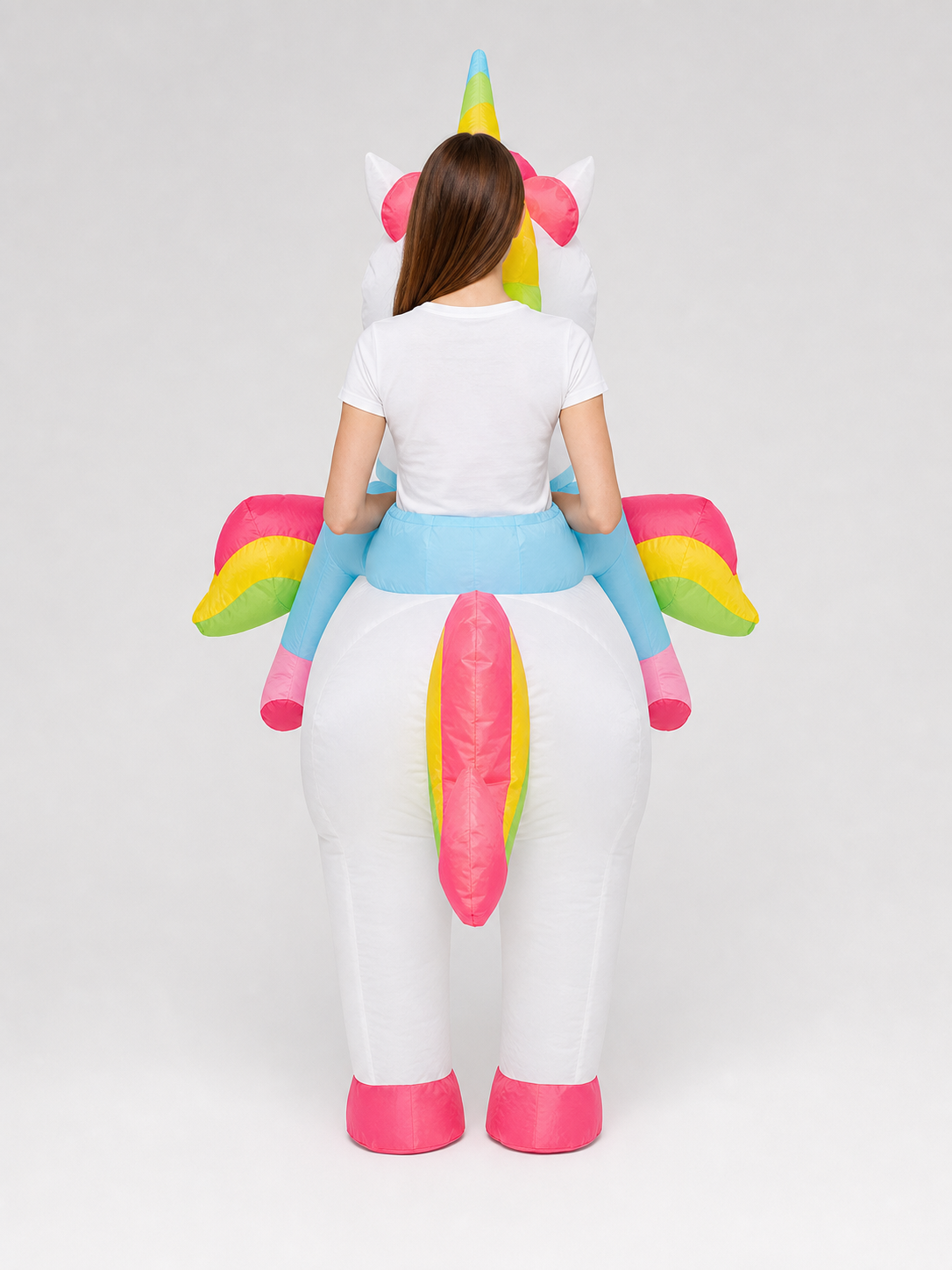 Inflatable Costume: Unicorn, Shark, or Alien back view