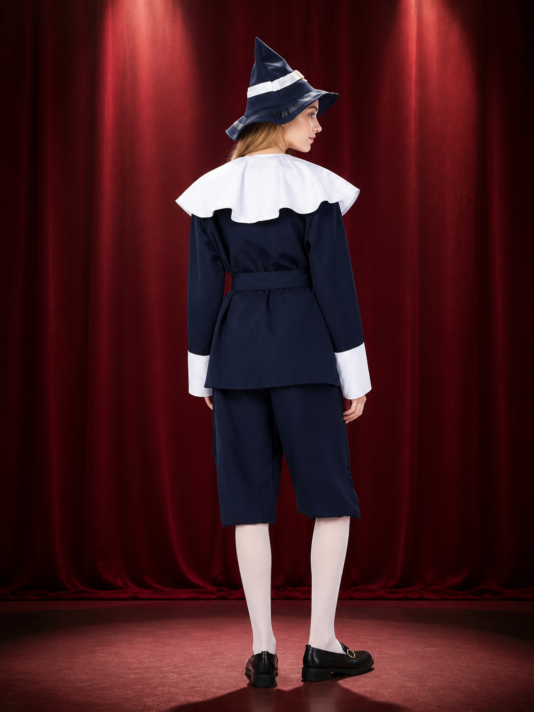 Witch Costume with Pointed Hat for Halloween back view
