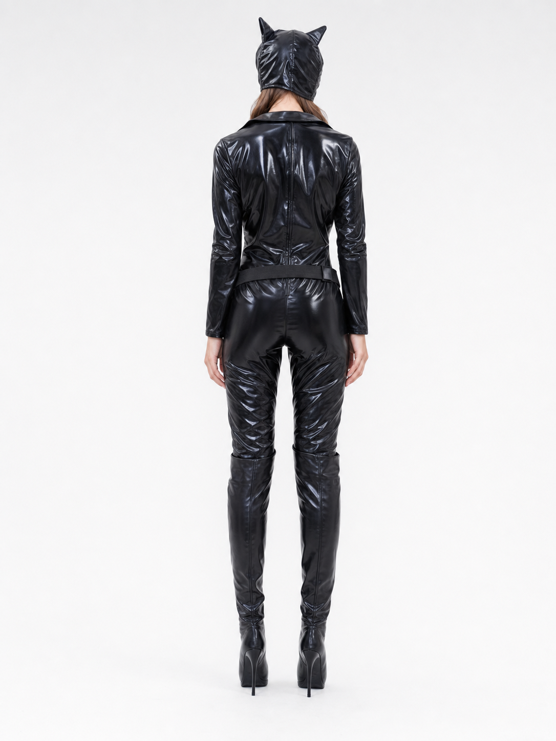 Vampire Costume: Jumpsuit with Mask, Belt, and Bag