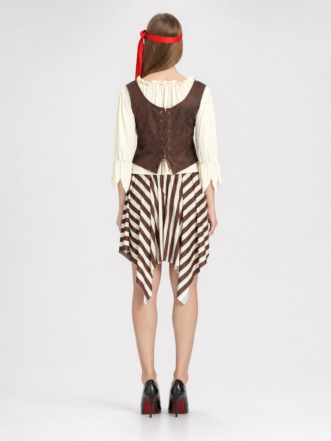 Pirate Costume: Vest, Shirt, Skirt back view