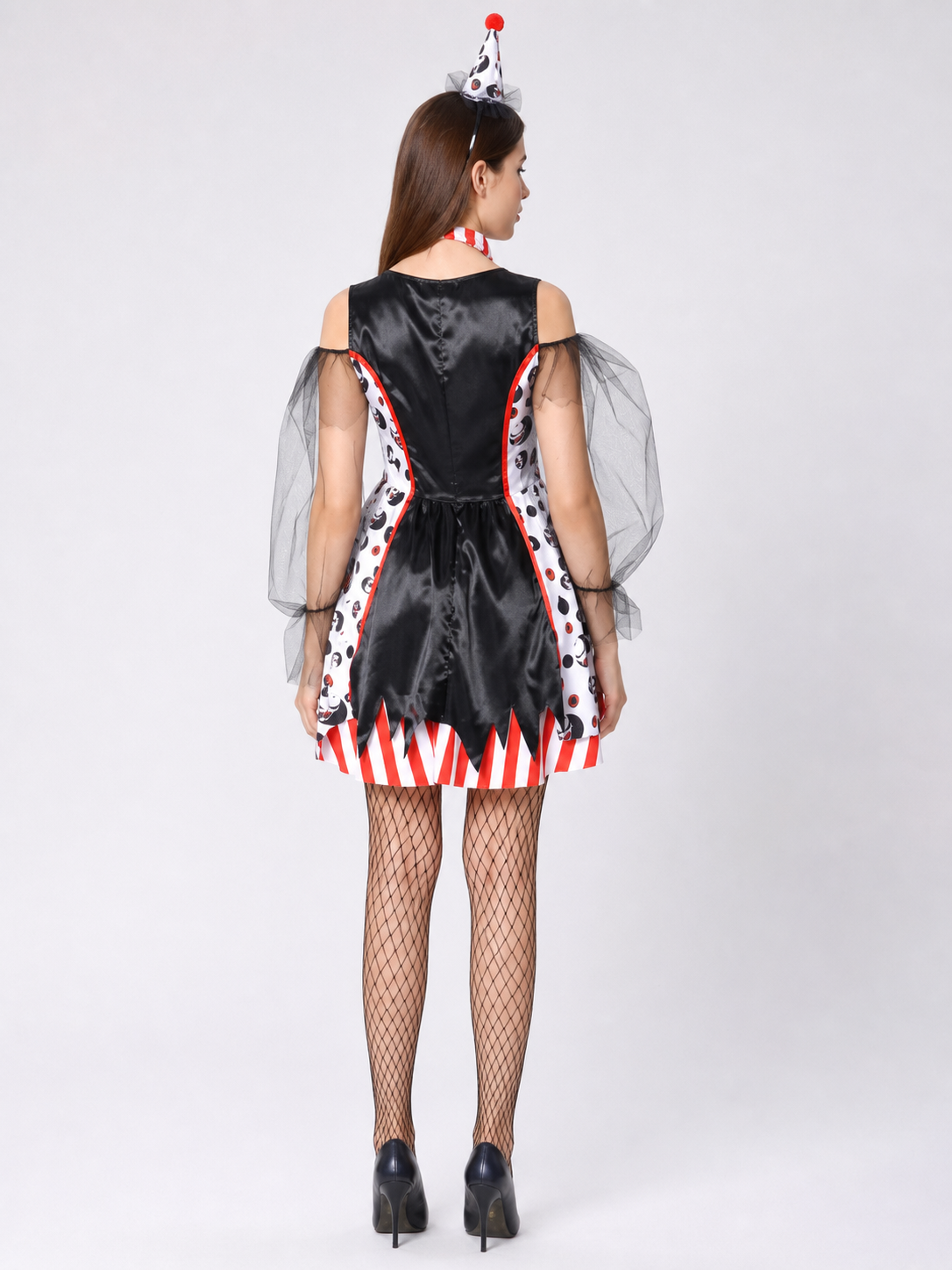 Clown Dress Costume with Hat for Halloween back view