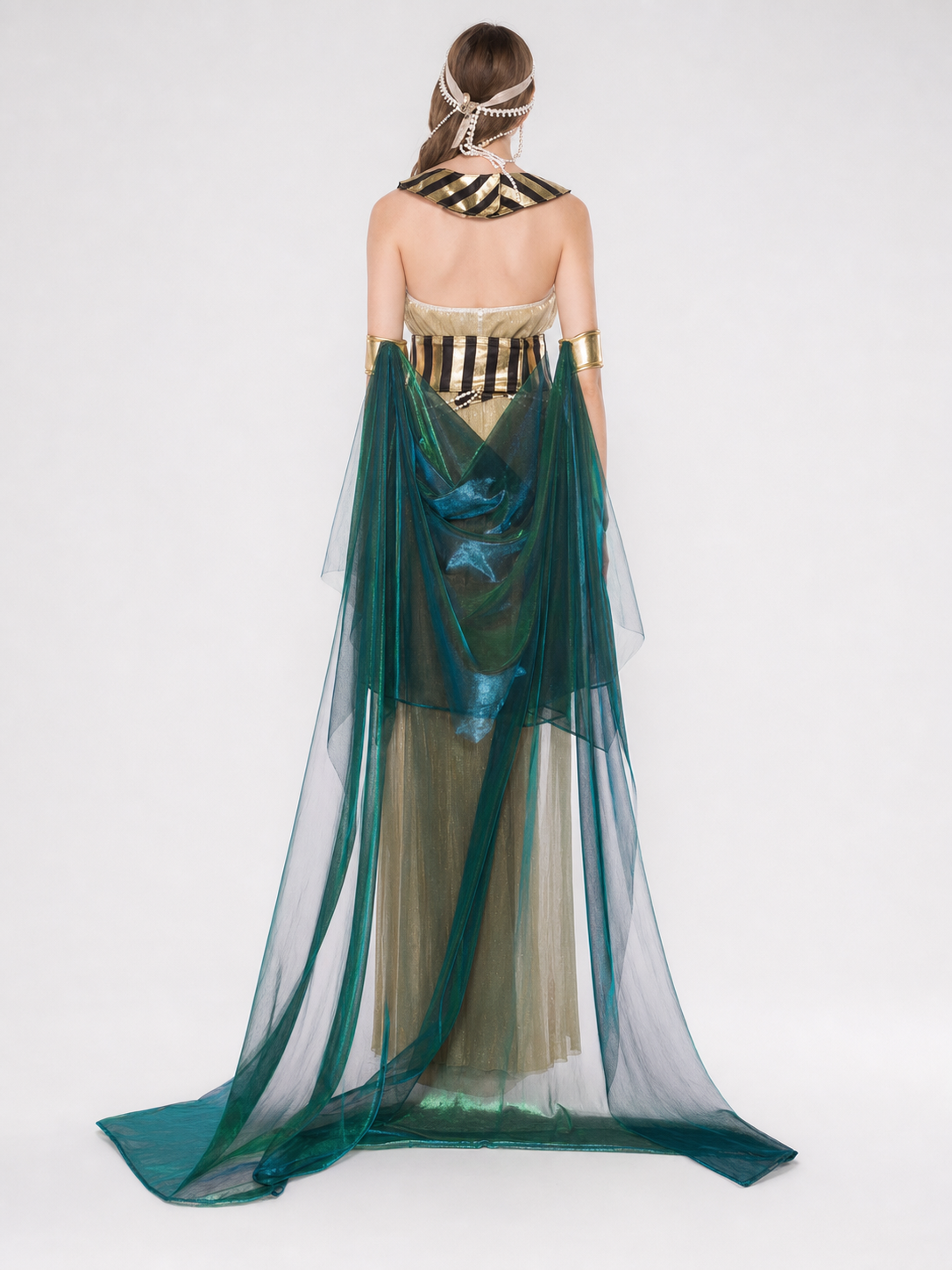 Egyptian-Style Carnival Dress with Draping back view