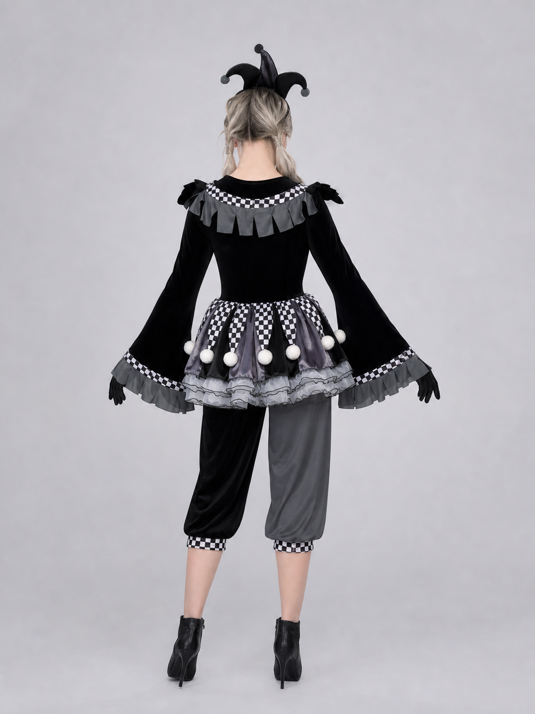Black-and-White Jester Costume Set