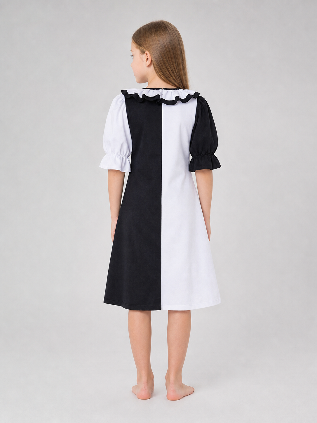 Black-and-White Clown Costume Dress for Cosplay