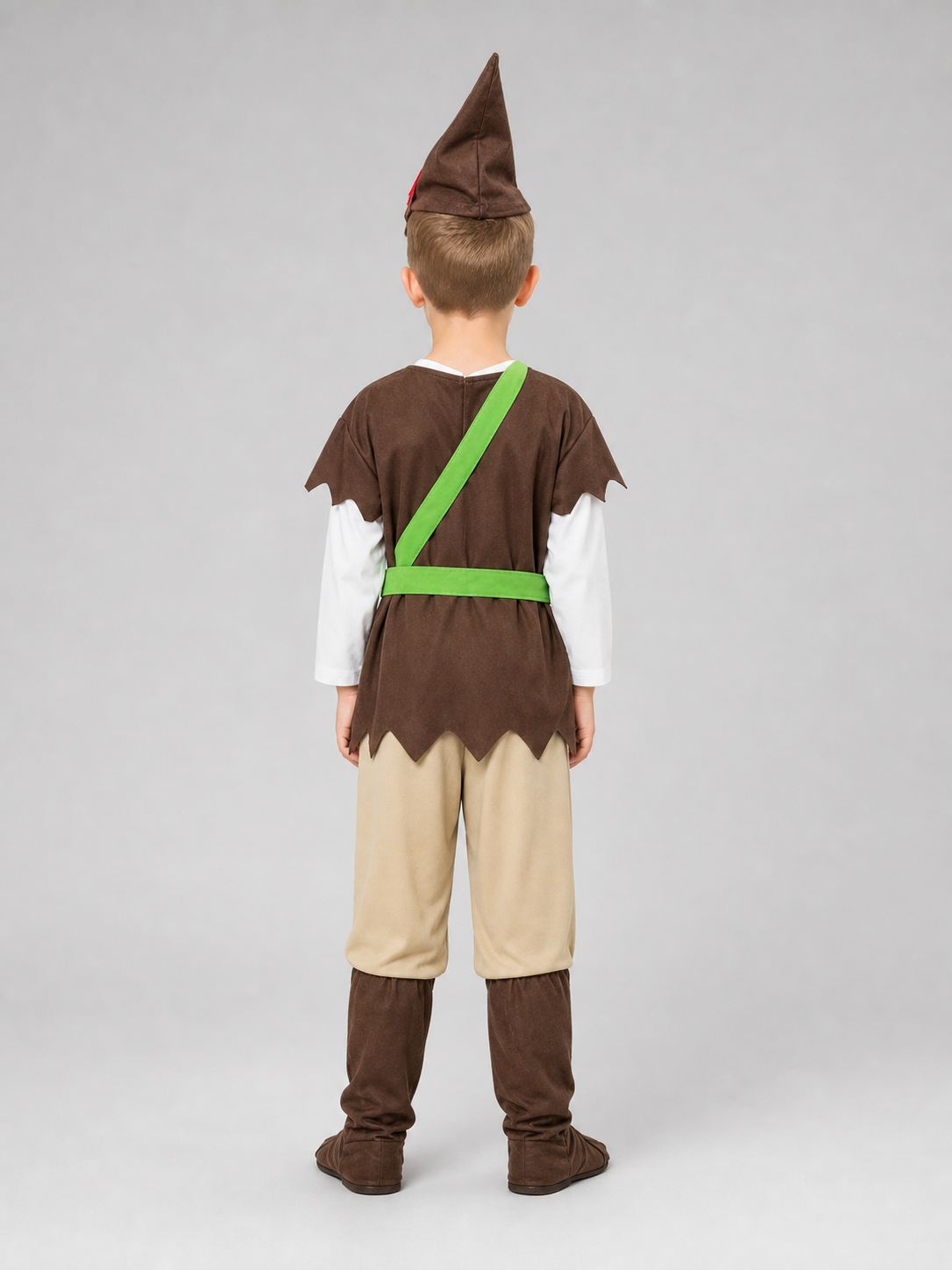 Hunter costume with bow and hat back view