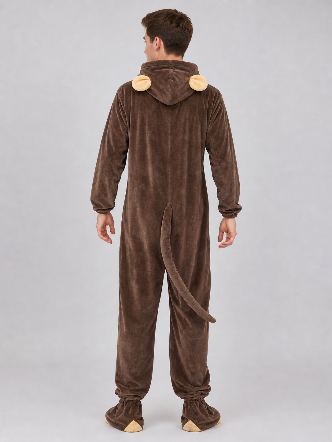 Adult Monkey Kigurumi Costume with Hood back view 2