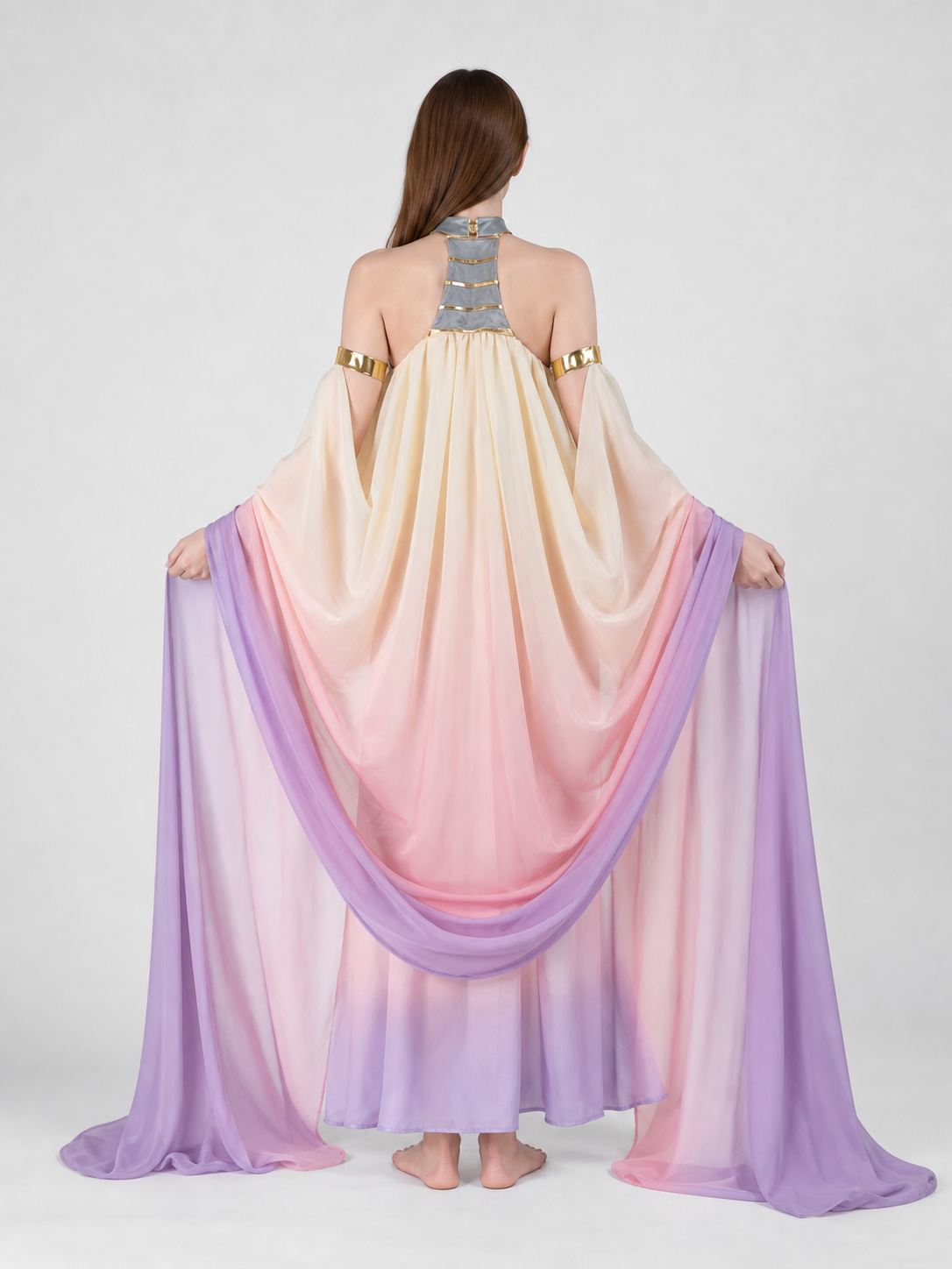 Amidala Cosplay Dress with Draping and Train