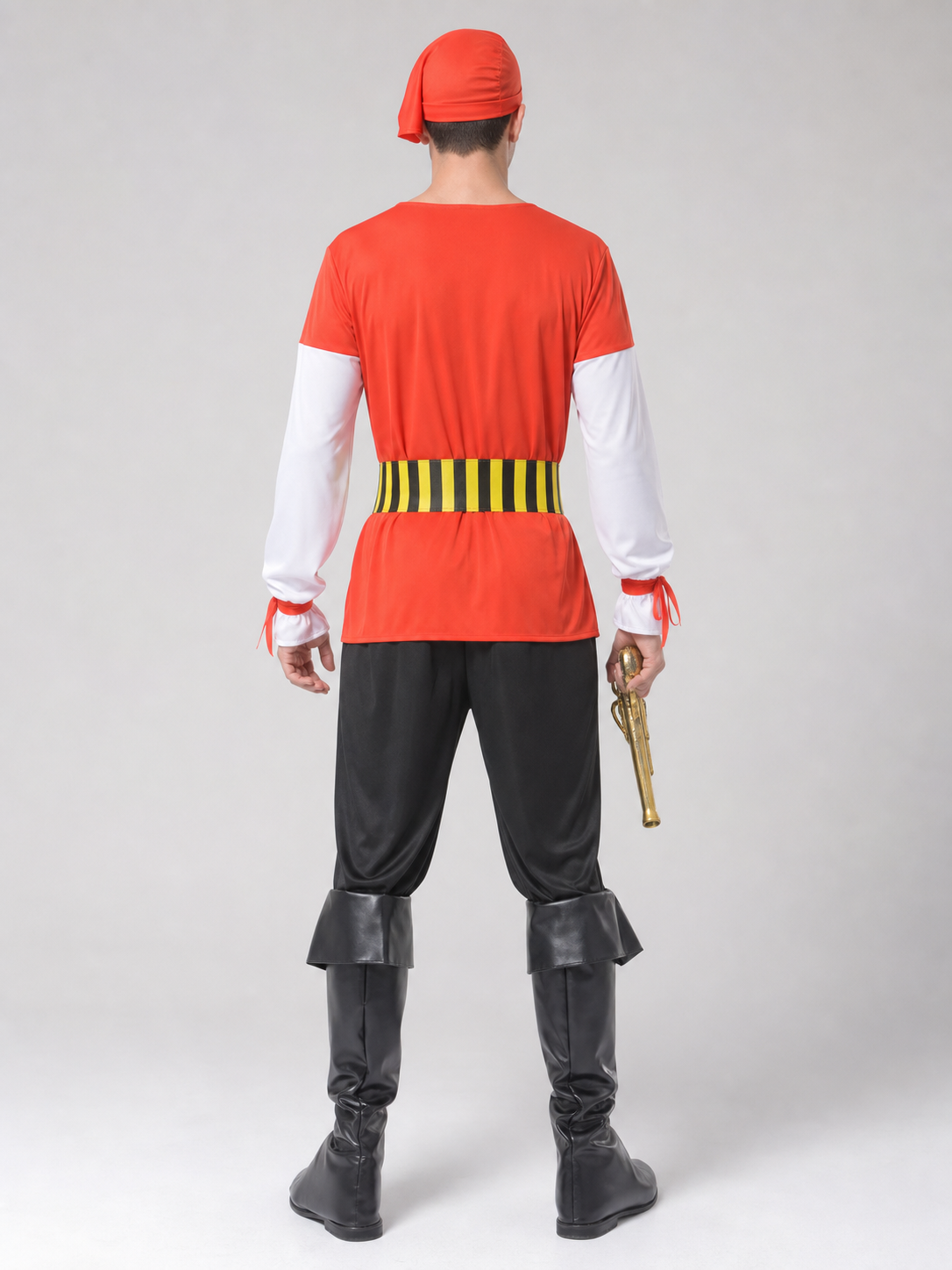 Pirate Jack Sparrow Carnival Costume Set back view