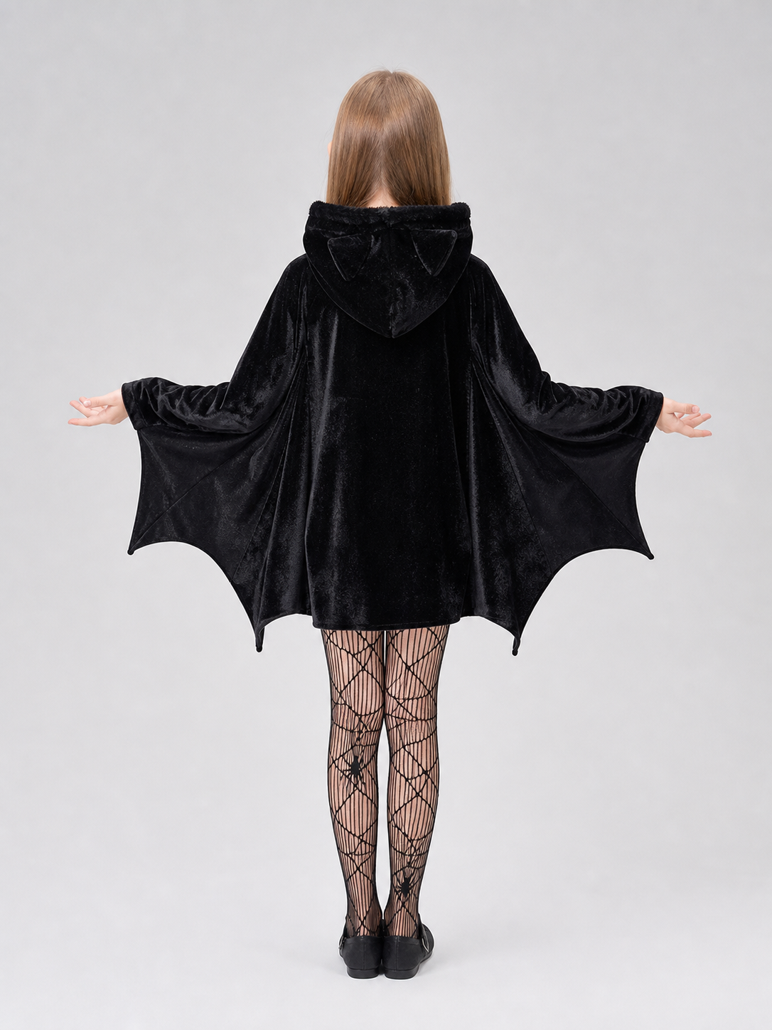 Gothic hooded bat costume back view