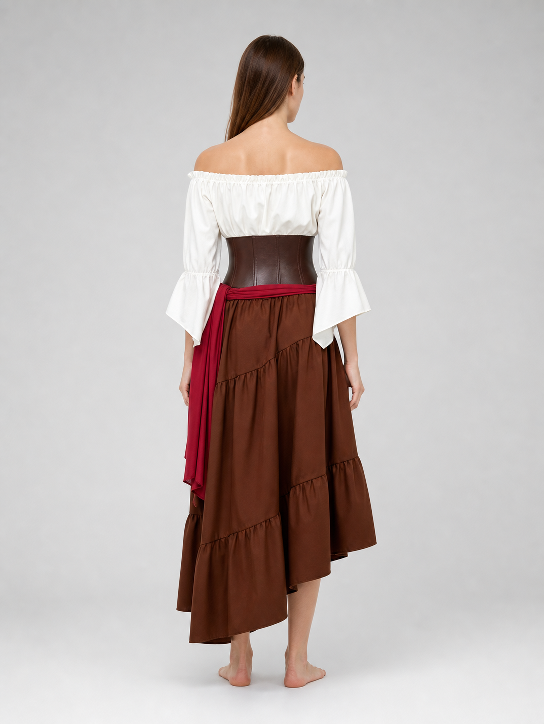 Pirate Costume with Corset, Blouse, and Skirt