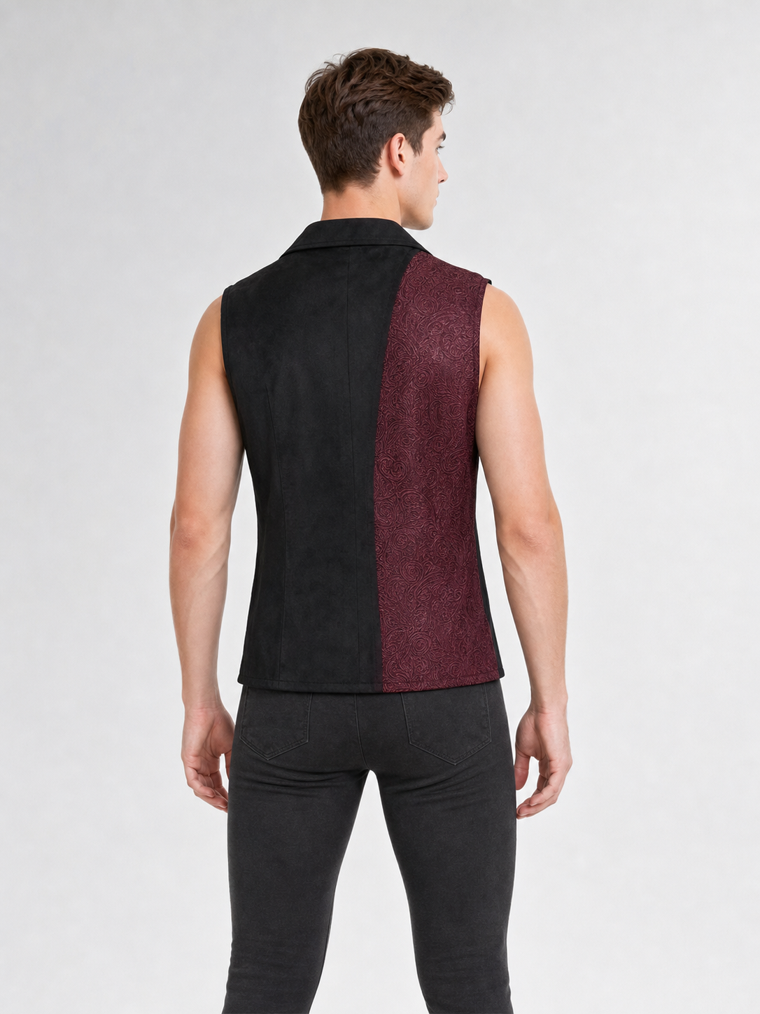 Asymmetrical Sleeveless Steampunk Vest