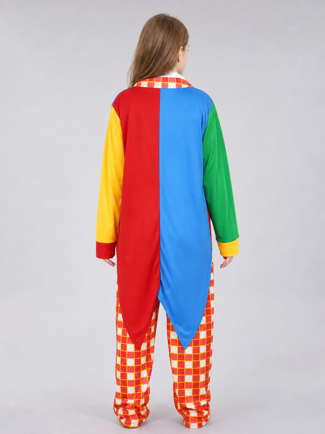 Clown Tailcoat Costume with Pants for Carnival back view