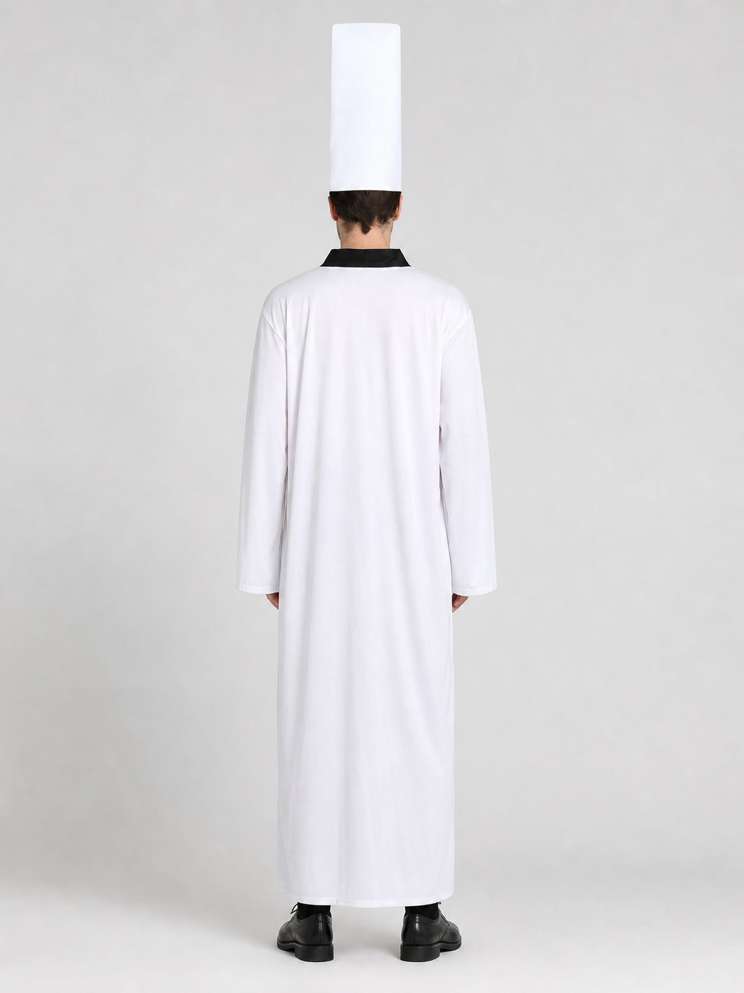 Chinese-style zombie costume with a white hat
