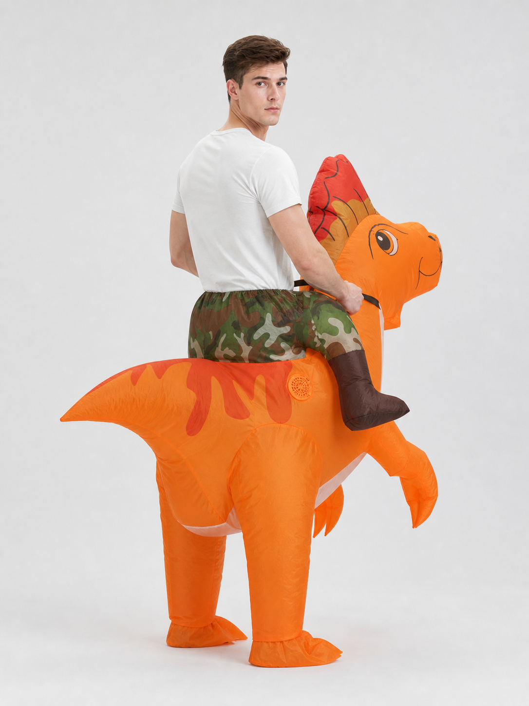 Inflatable Dinosaur Costume for Halloween and Parties back view