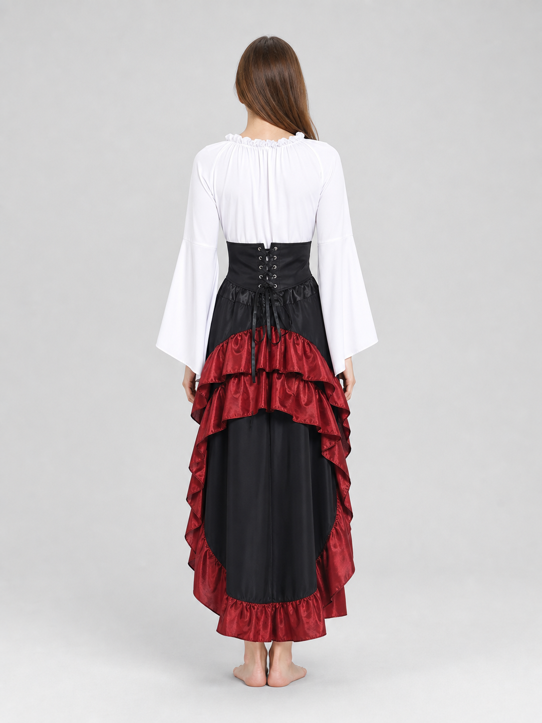 Victorian-style carnival costume with corset back view 2