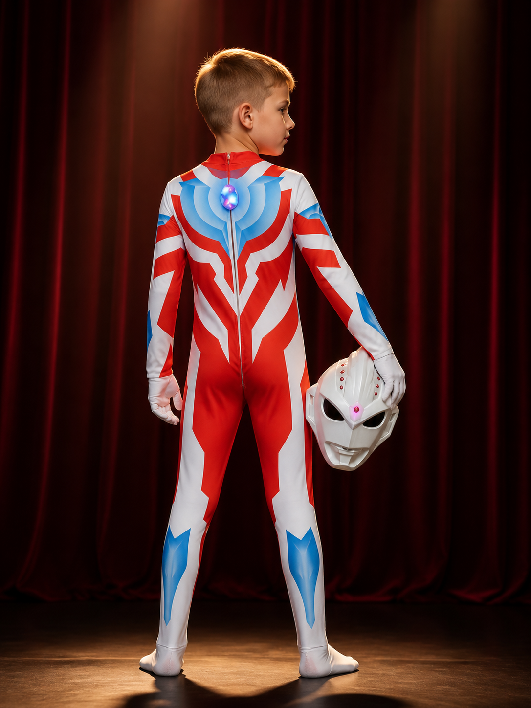 Light-Up Ultraman Galaxy Jumpsuit Costume Cosplay back view
