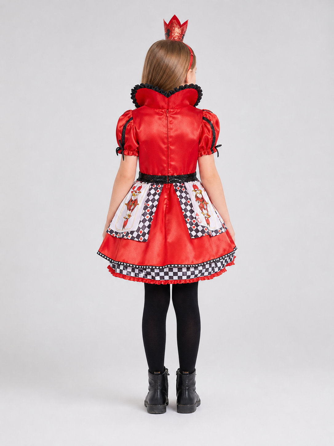 Red Queen Costume with Crown back view 2