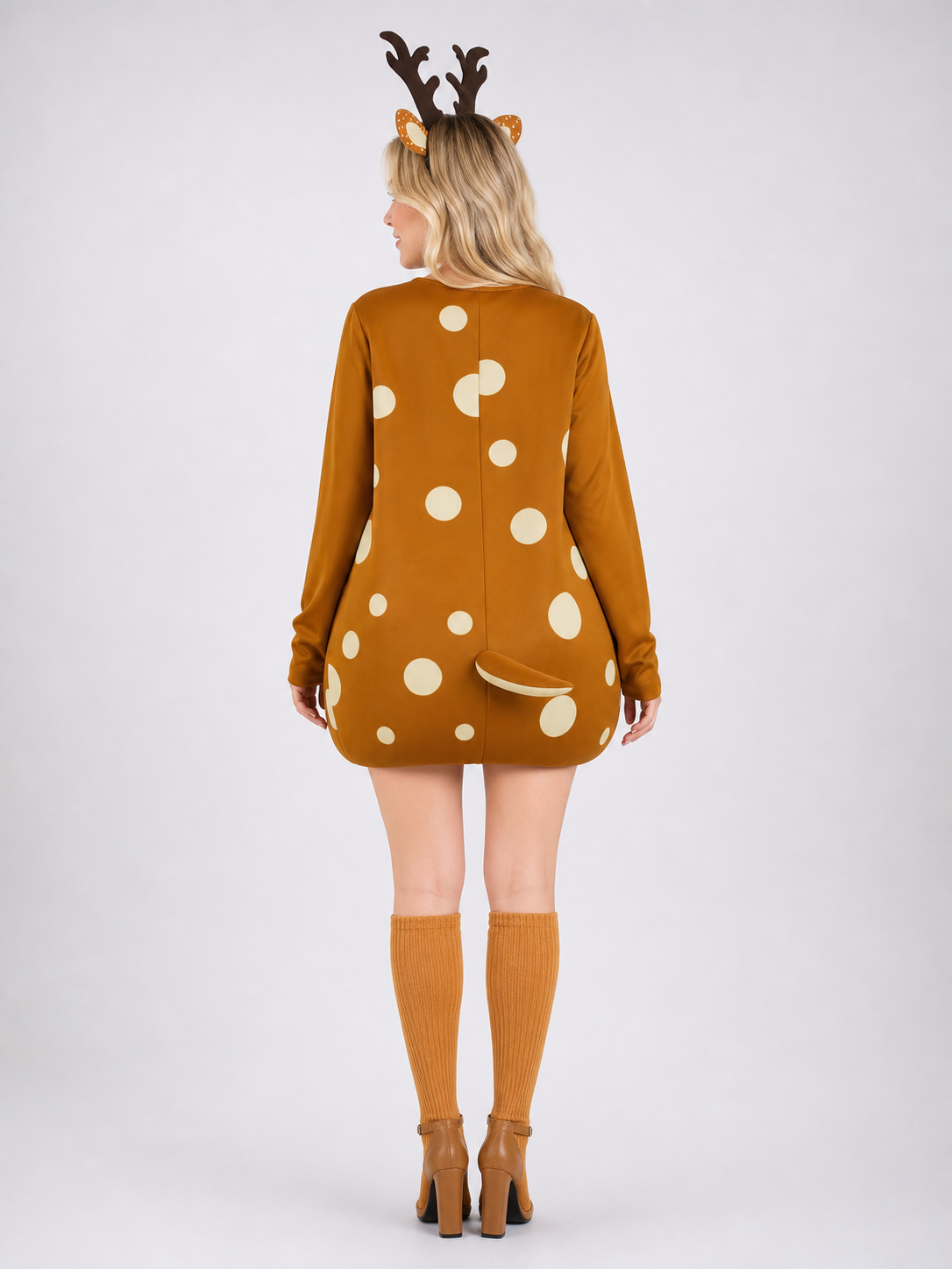 Brown spotted deer costume with antlers product view 17
