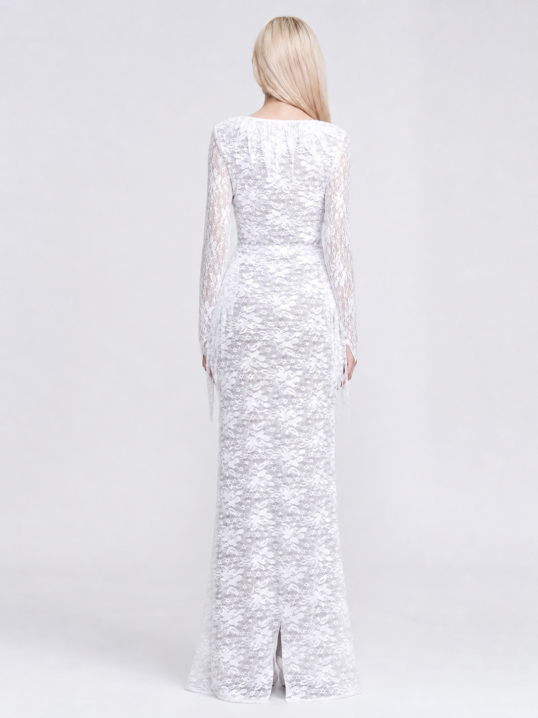 Floor-Length Lace Costume Dress for Halloween back view