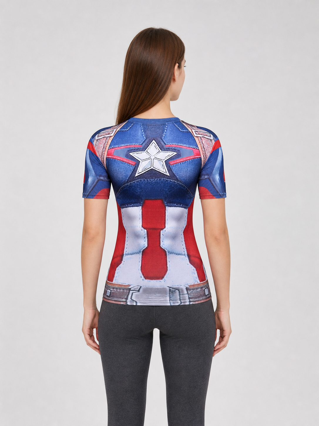 Superhero print T-shirt, slim fit back view