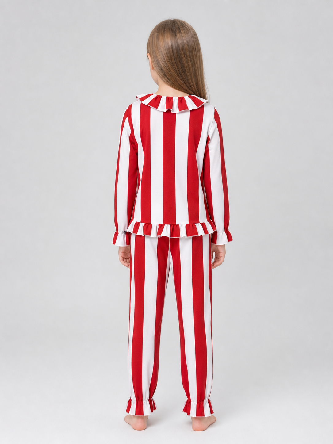 Red and White Clown Cosplay Costume, 2-Piece back view