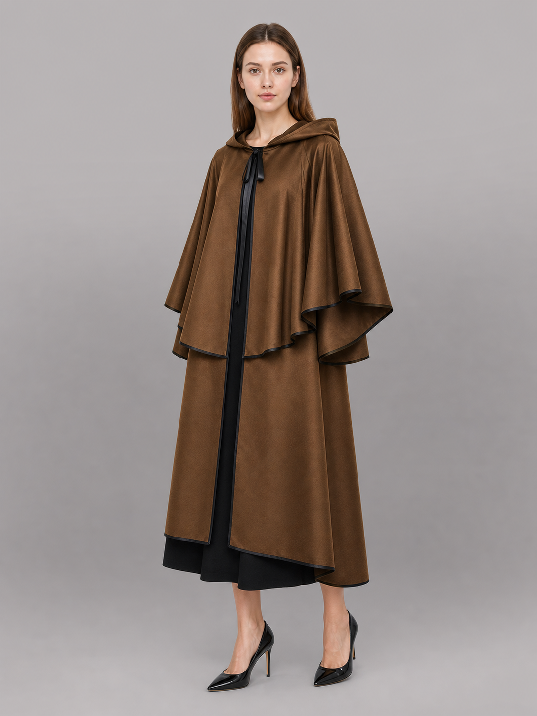Brown Hooded Costume Cloak included items 2