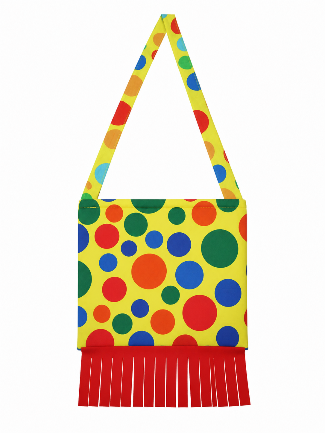 Shoulder Bag with Fringe in Clown Style