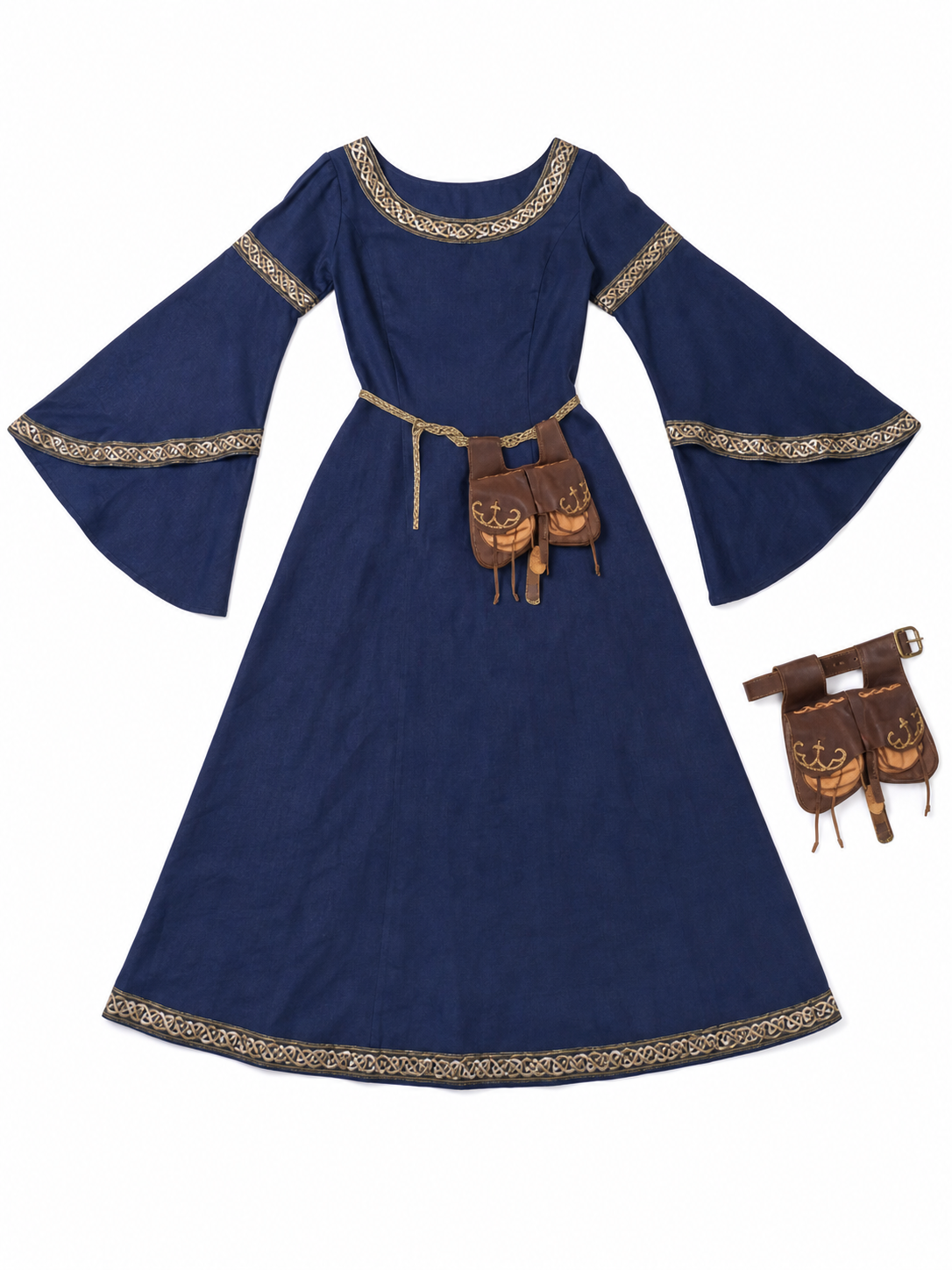 Long Medieval Dress with Belt and Pendant