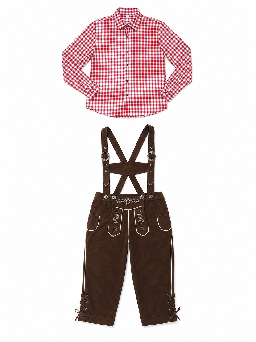 Folk-Style Costume: Plaid Shirt and Pants