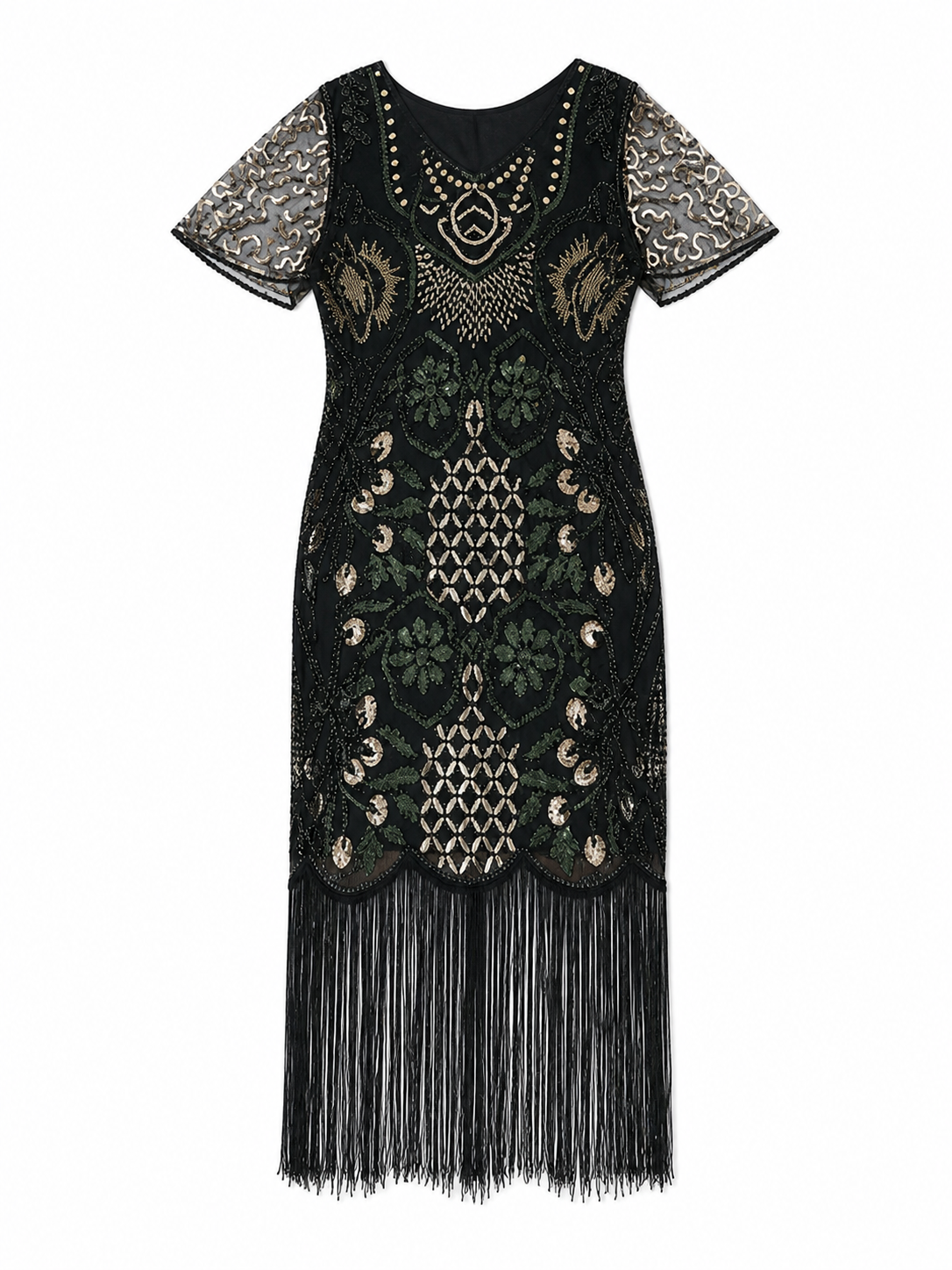 Vintage Art Deco Fringe and Sequin Dress