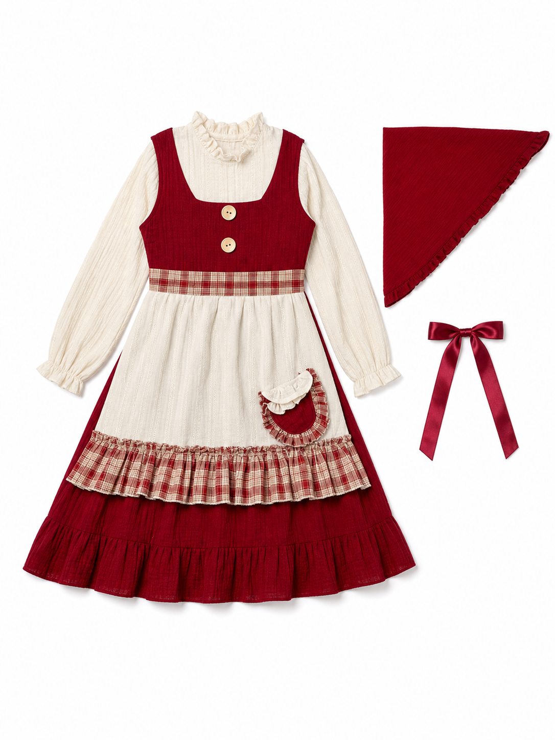Red Riding Hood Costume Dress included items