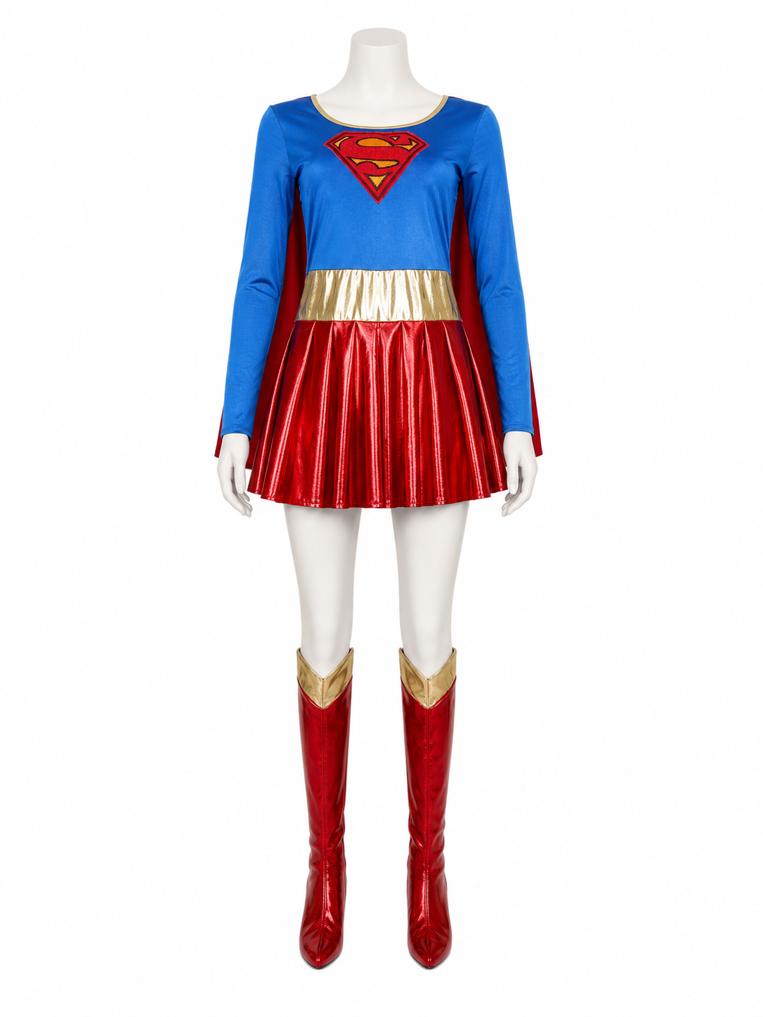 Superhero Costume: Dress with Boot Covers for Cosplay included items