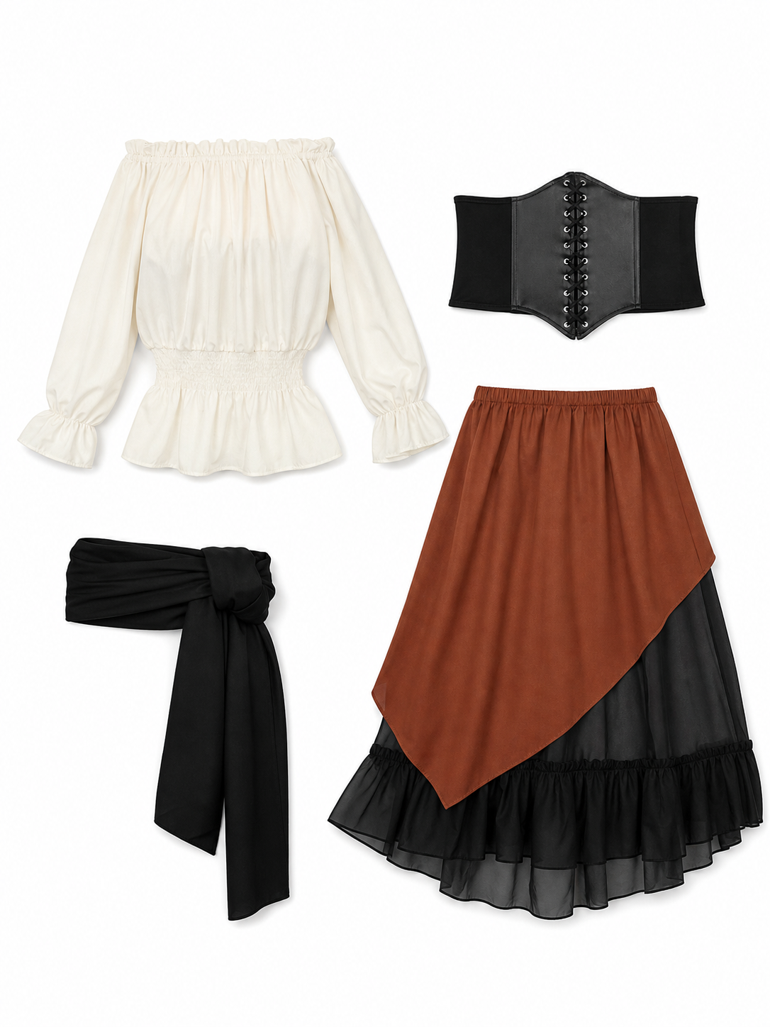 Halloween Pirate Costume with Accessories included items
