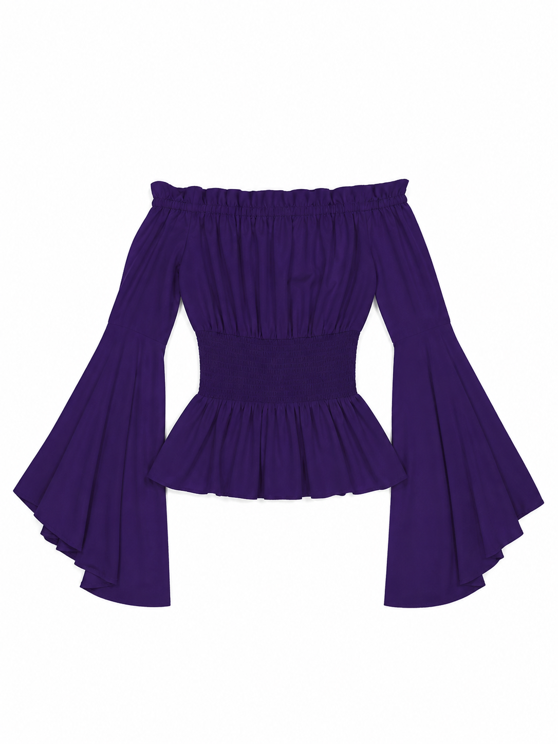 Off-Shoulder Top with Long Flared Sleeves