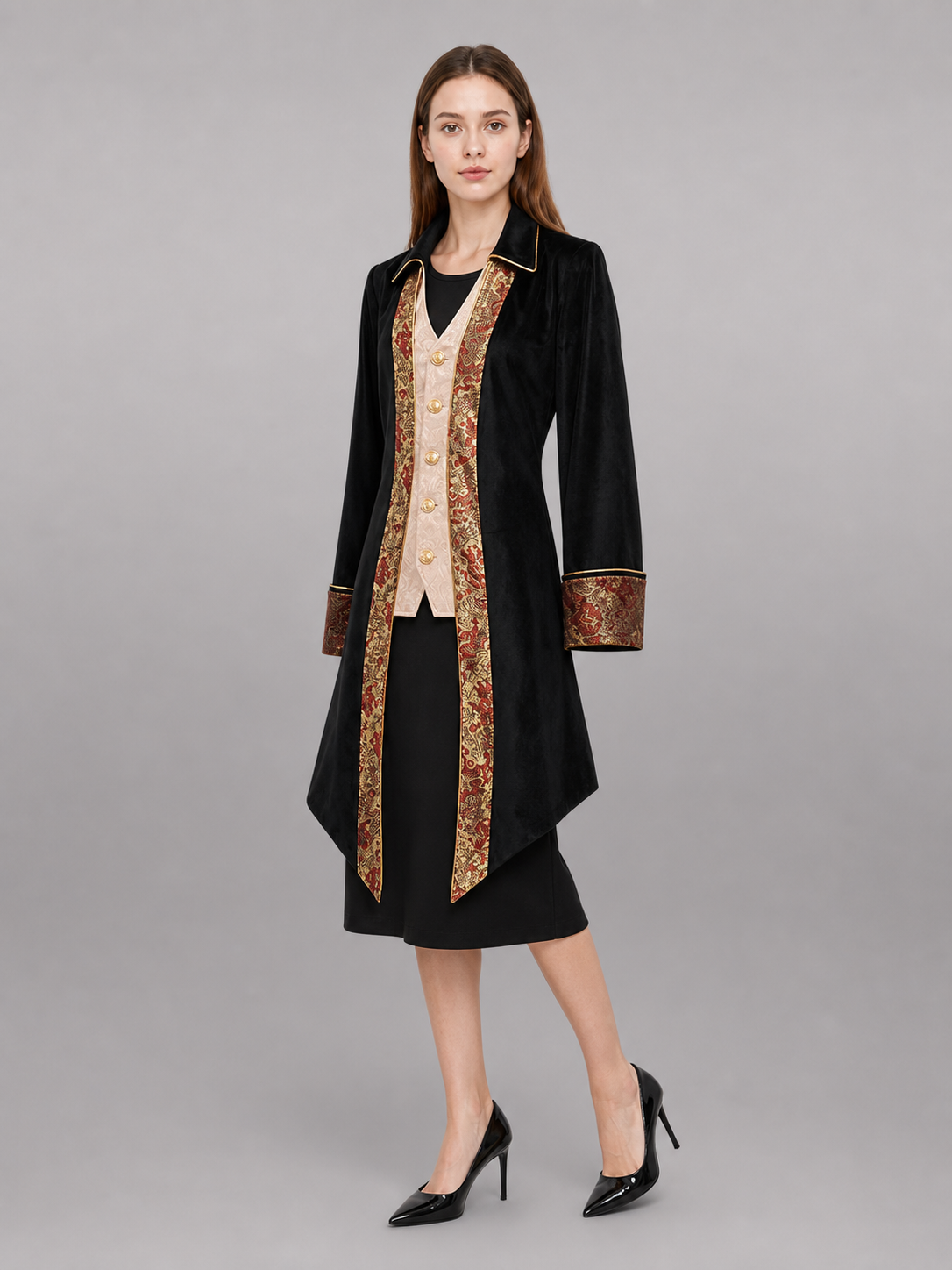 Black Carnival Tailcoat with Gold Buttons included items