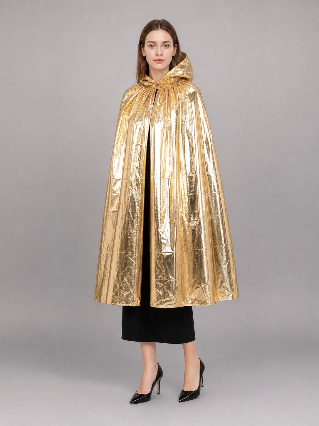 Gold Hooded Carnival Cloak for the Stage