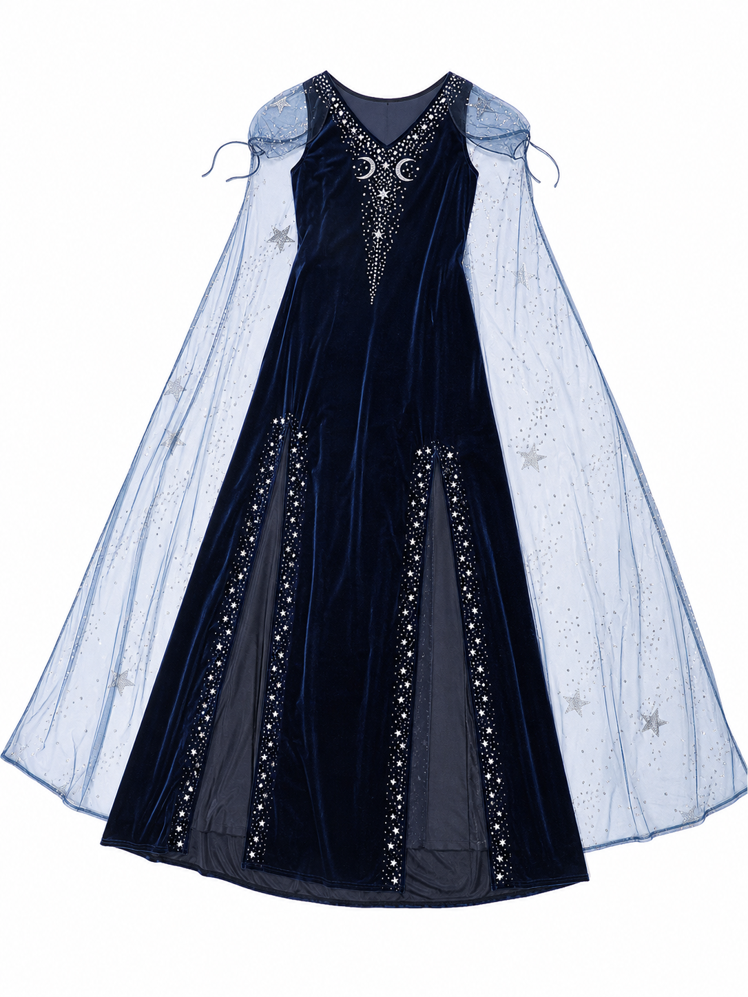 Vampire Costume with Long Dress and Cape