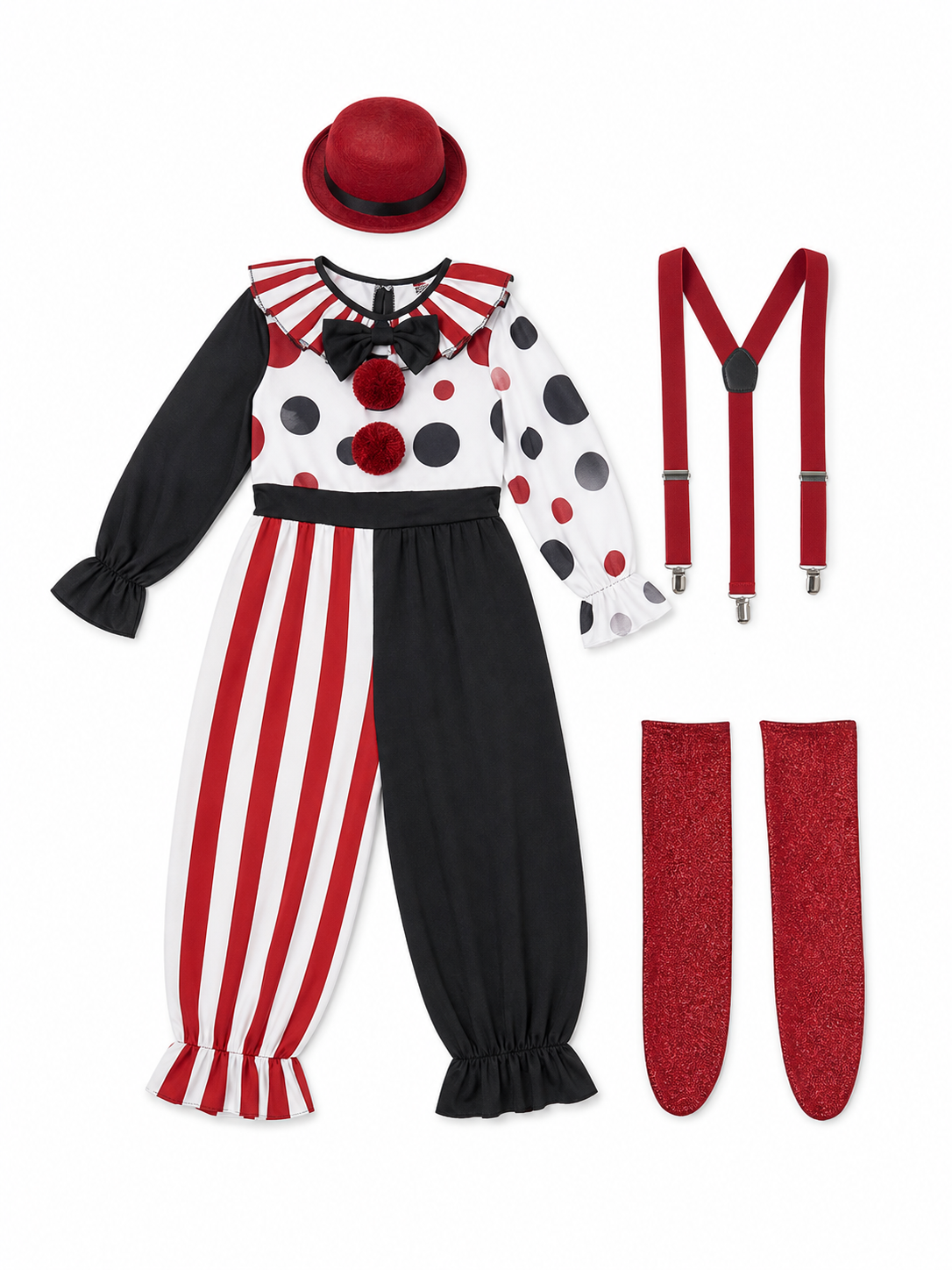 Clown Jumpsuit Costume for Parties and Stage Performances