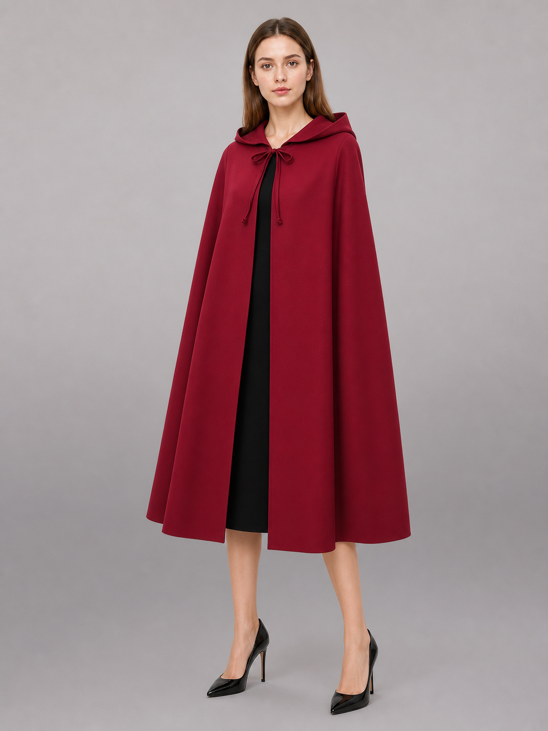 Burgundy Hooded Costume Cloak for Cosplay included items