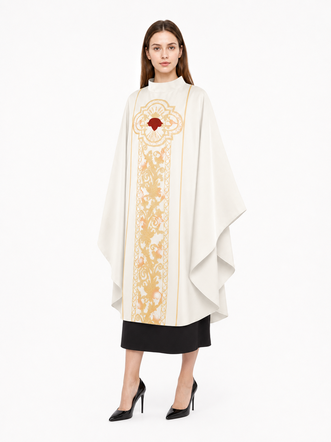 Ivory Carnival Cloak with Gold Decoration included items