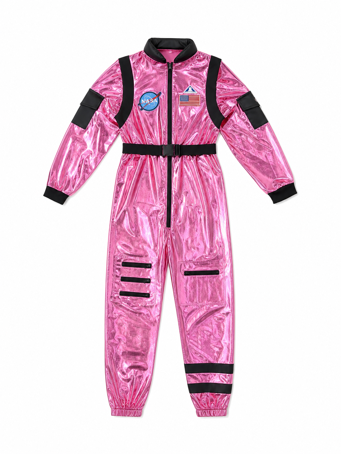 Pink Spacesuit Jumpsuit with Hood and Pockets included items