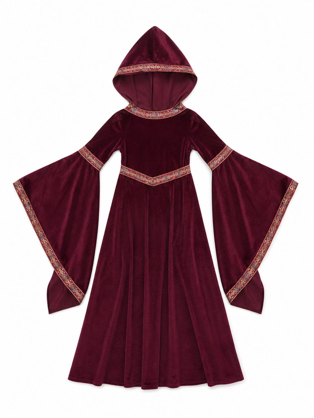 Carnival Burgundy Hooded Cloak
